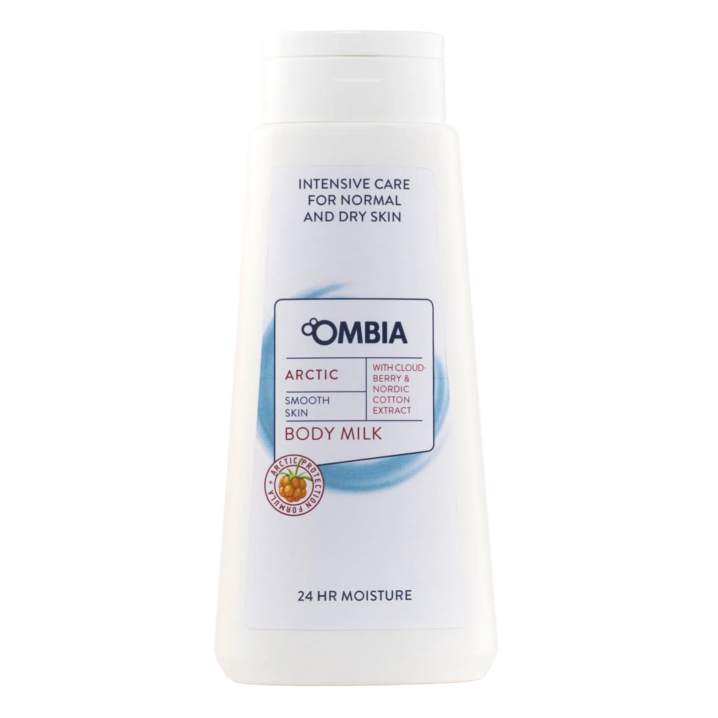 Ombia Arctic Smooth Skin Body Lotion Milk With Cloud Berry & Nordic Cotton Extract 24 Hours Moisture 400 ml , Intensive Care For Normal & Dry Skin