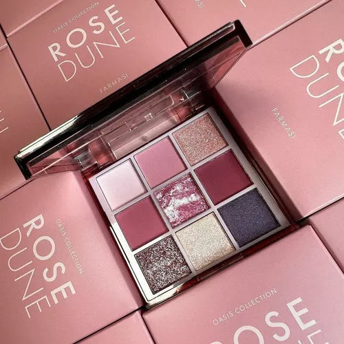 Buy Farmasi Rose Dune Oasi Eyeshadow Palette Get Free Femme Fatale Loose Powder & Powder Puff