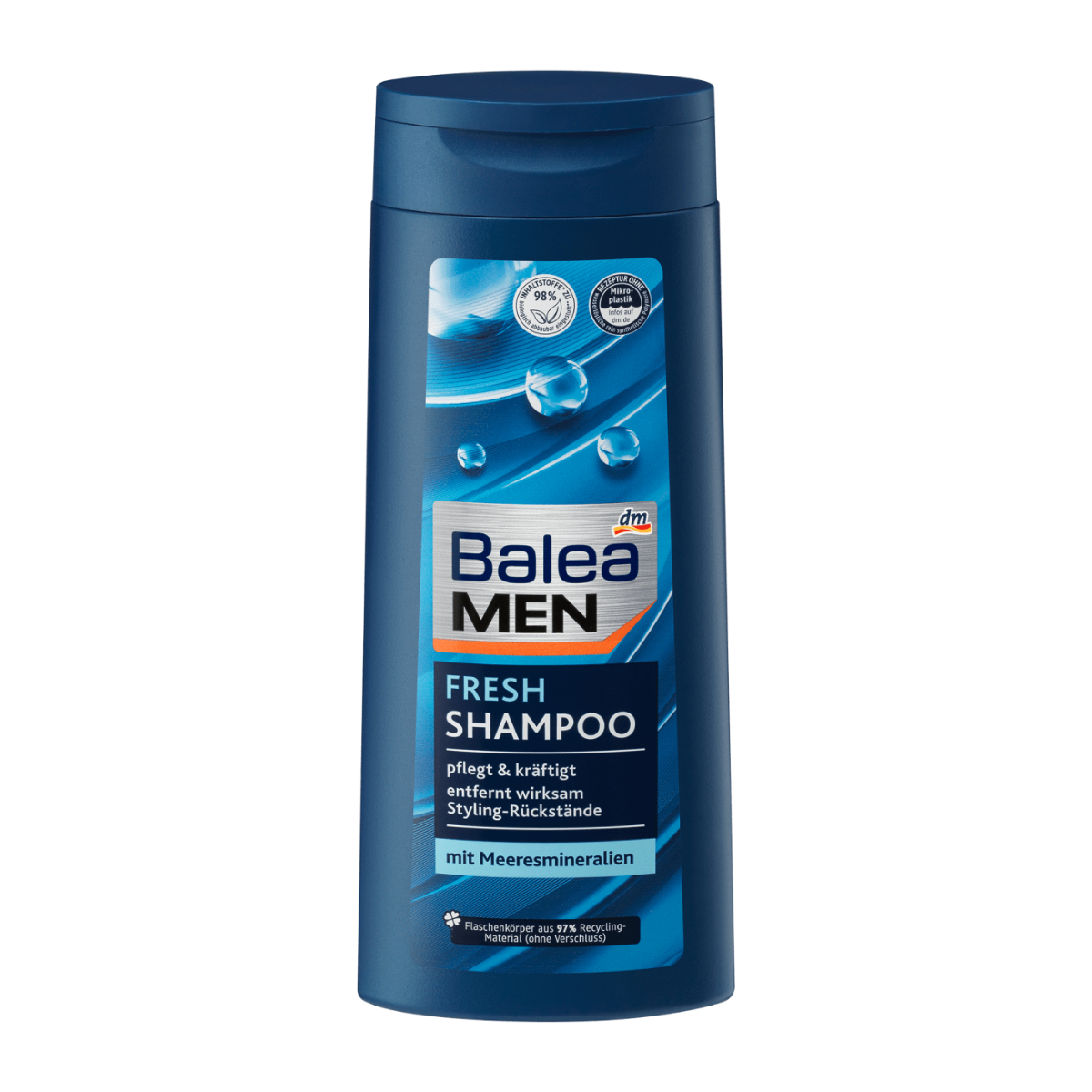 Balea Men Fresh Shampoo Nourishes & Strengthens Removes Effectively Styling Residue With Sea Minerals