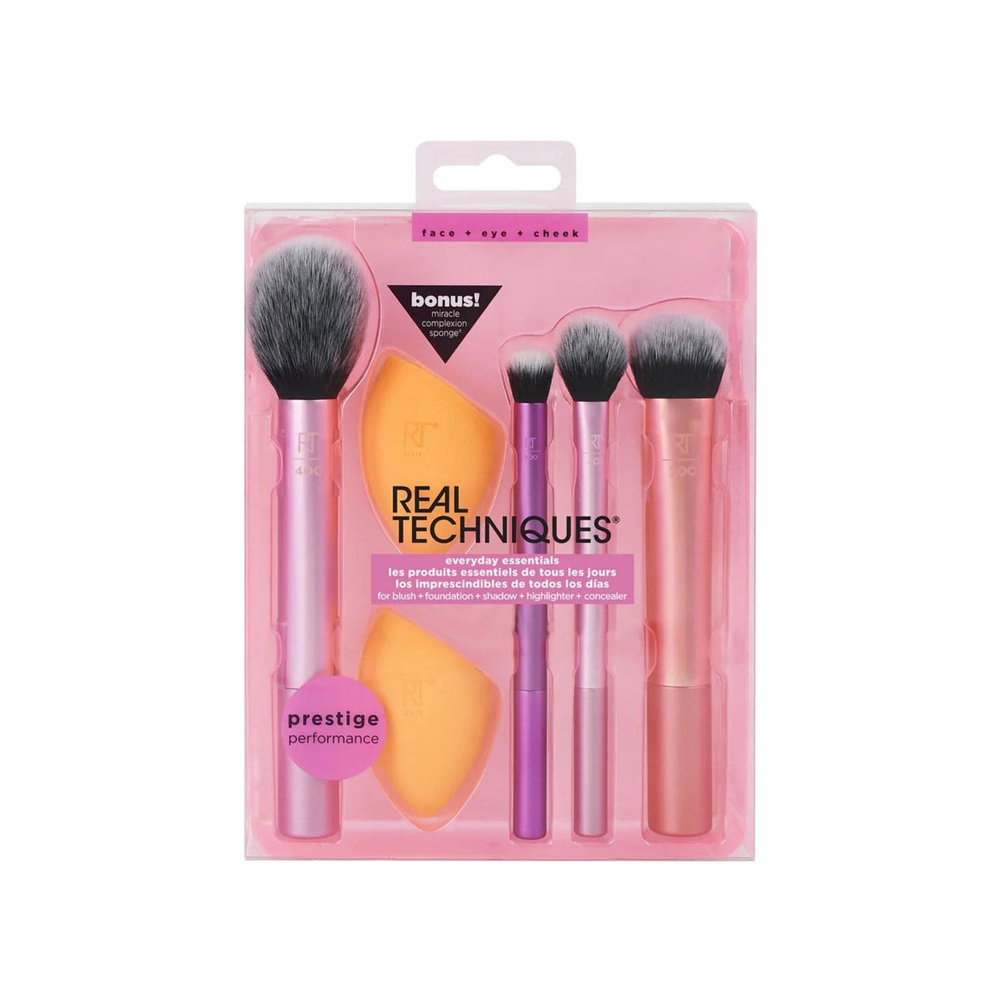Real Techniques Every Day Essential Brush 5 pcs ( Foundation , Concealer , Highlighter , Blush & Shadow ) ( Dubai Edition )