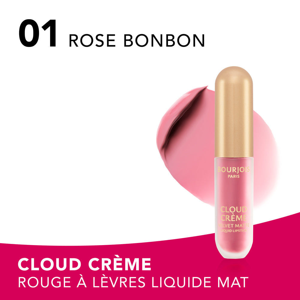 Bourjois Cloud Crème Matte Lipstick 01 Rose Bonbon