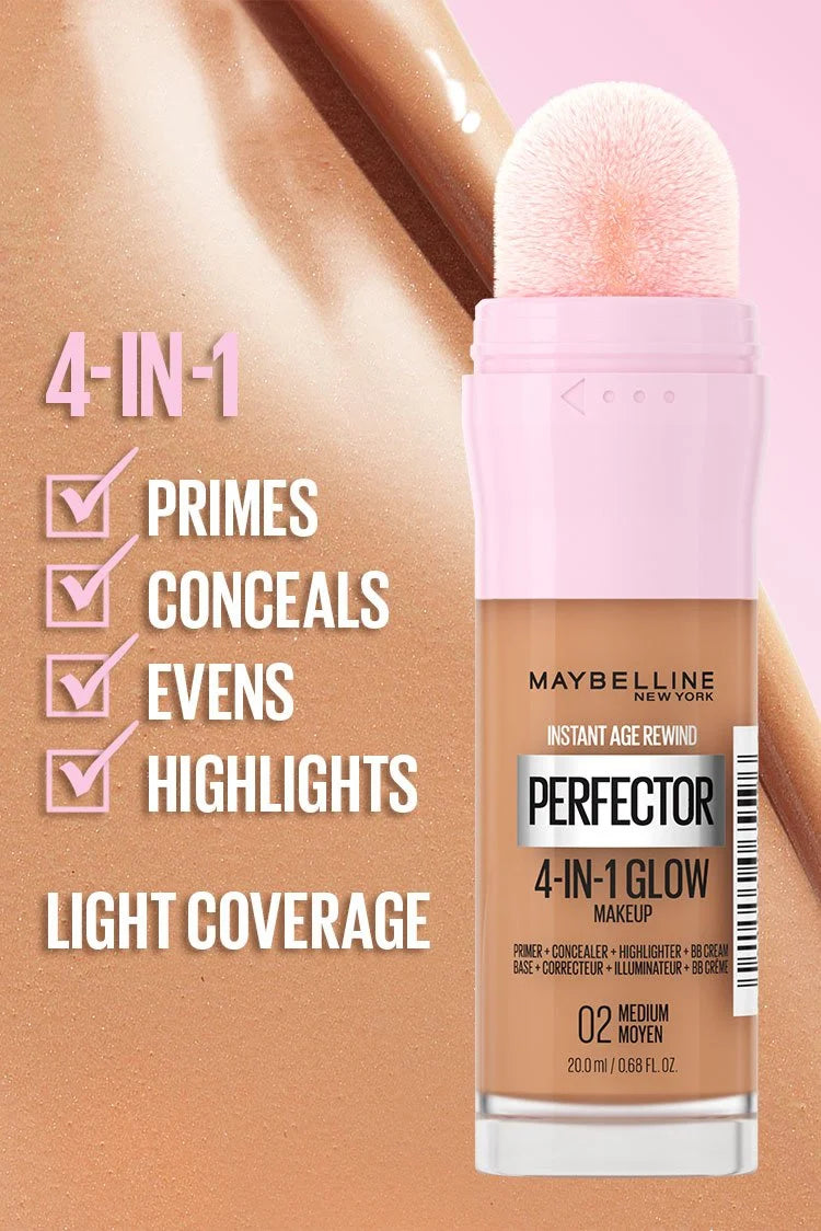 Maybelline Instant Anti Age Perfector 4 In 1 Glow ( Primer , Concealer , Highlighter , BB Cream, Light Foundation )01 Light