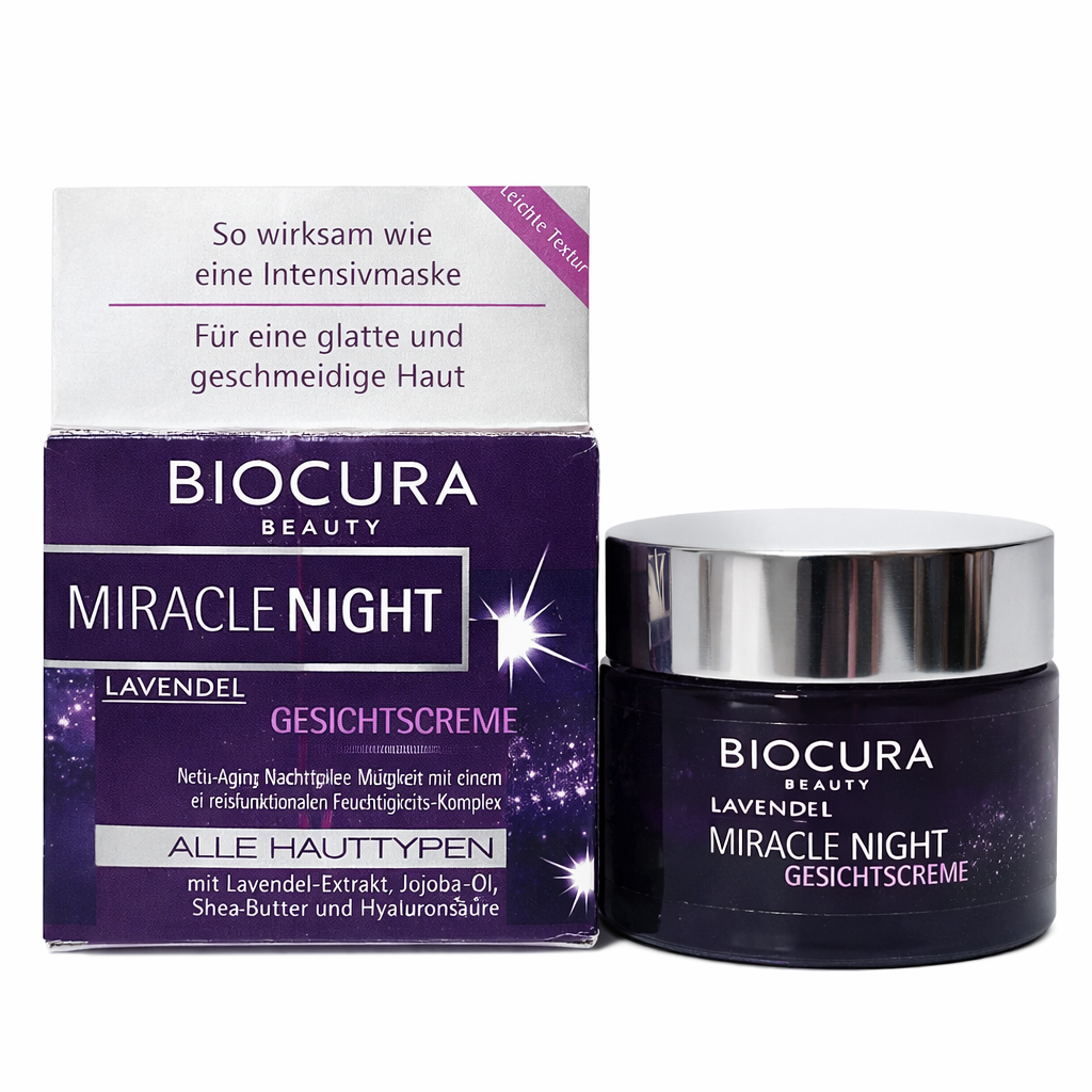 Biocura Anti-Aging Overnight Care Face Cream , With Lavender Extract, Jojoba oil, Shea Butter & Hyaluronic Acid ( All Skin Types )