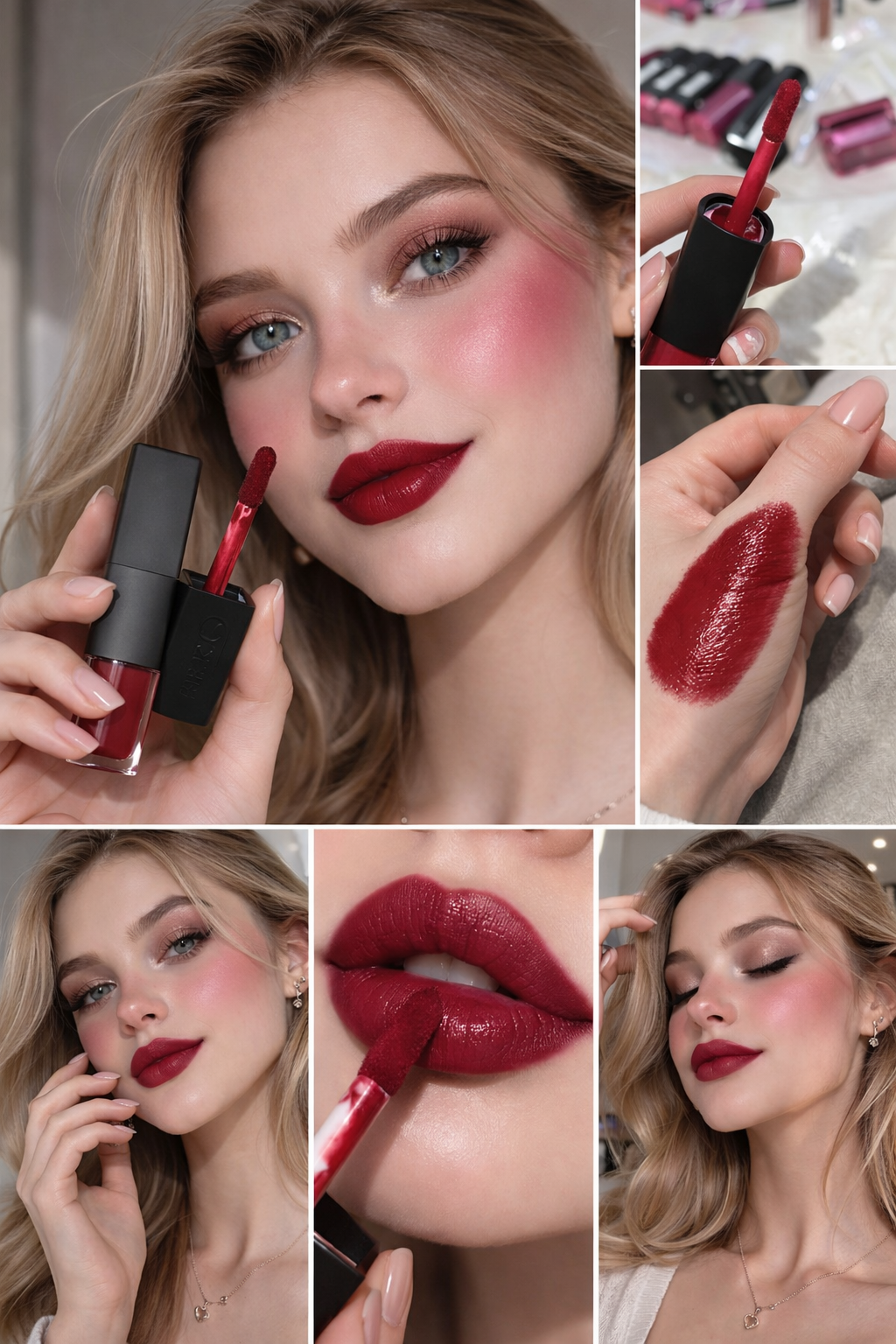 Shaka Innovative Beauty Cheek & Lipstick 107 Deep Red ( Outlet ) ( Lipstick & Creamy Blush )