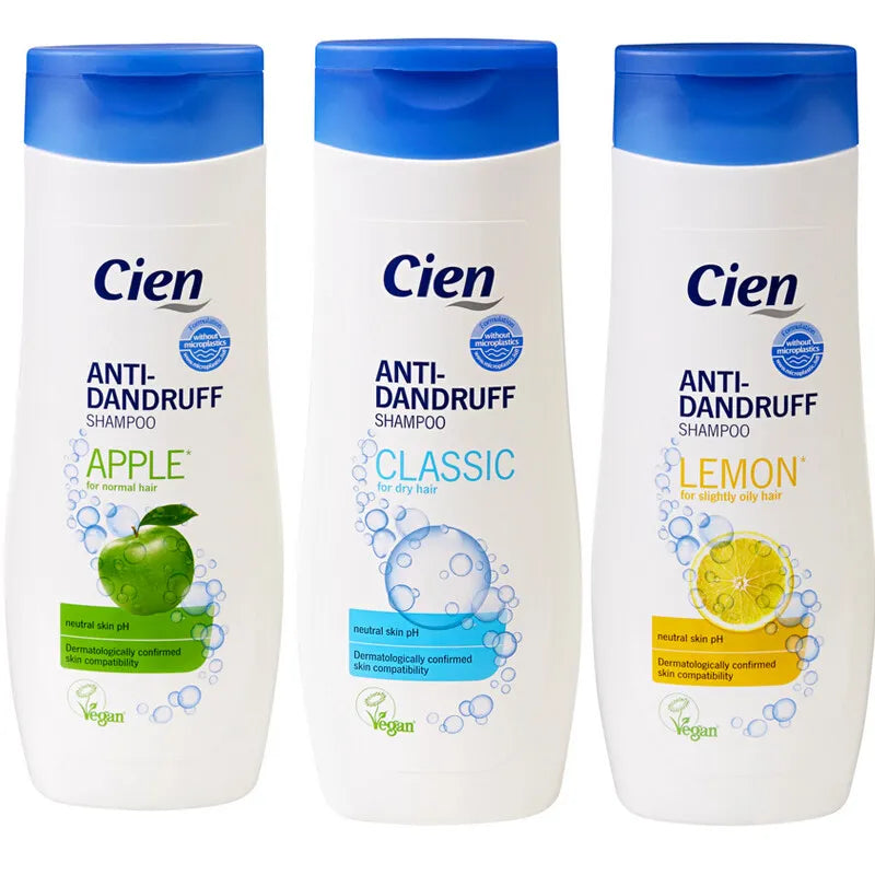 Cien Anti- Dandruff Shampoo
Lemon For Oily Hair PH Neutral For The Skin Dermatologically Tested شامبو ضد القشره للشعر الدهني
