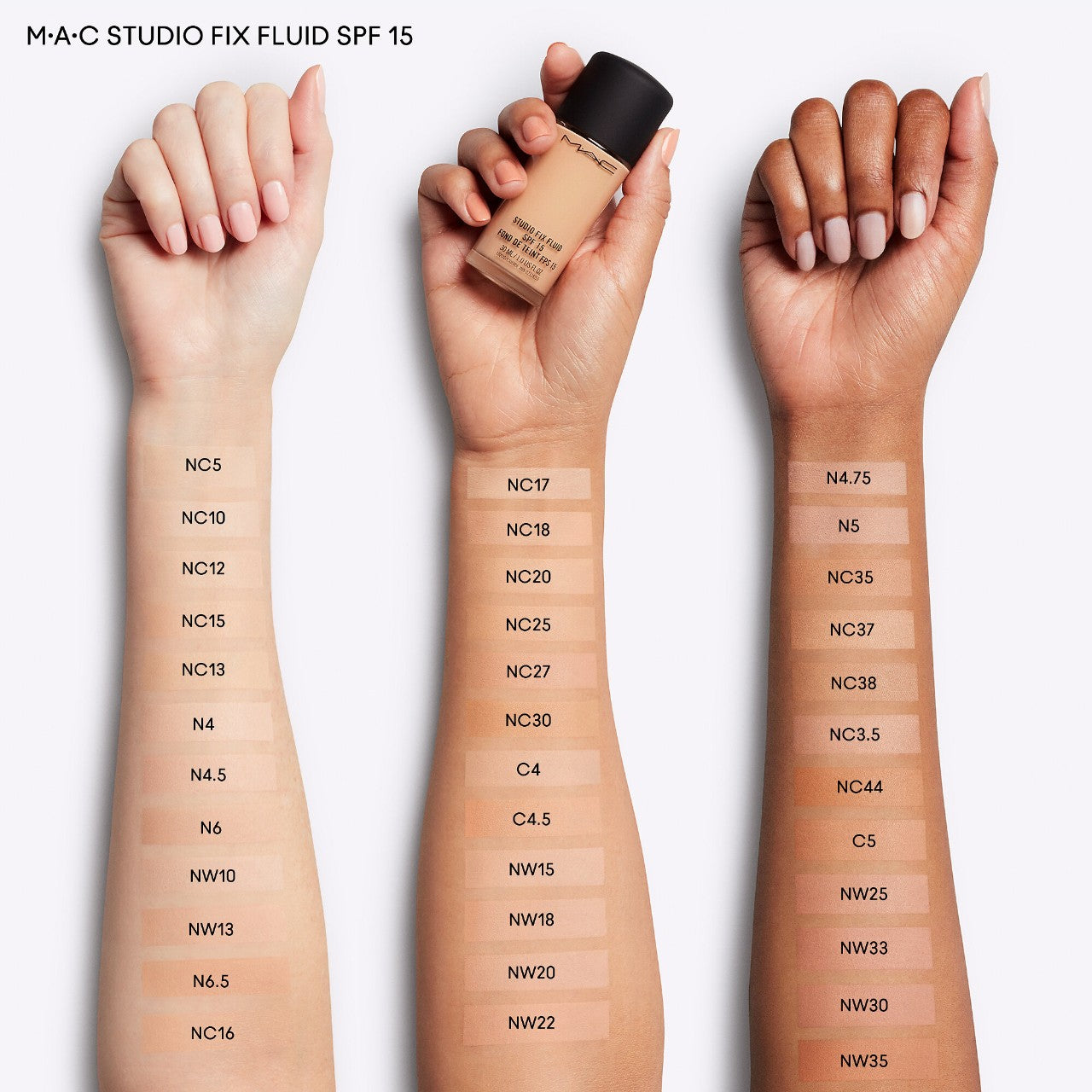 Buy Mac Studio Fix Fluid Foundation SPF 15 / NC35 Get Free Max Factor Setting Spray + Free Blender