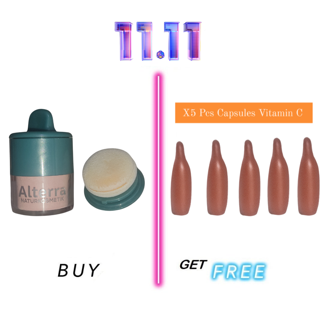 Alterra Fixing Loose Powder With Puff ( Rose / Pink ) ( Mini Size) بديلة هدى بيوتي