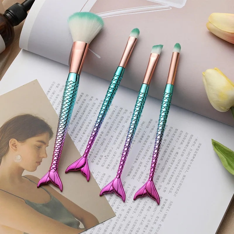 Mermaid Brush Set ( 4 PCS ) ( Random Color )