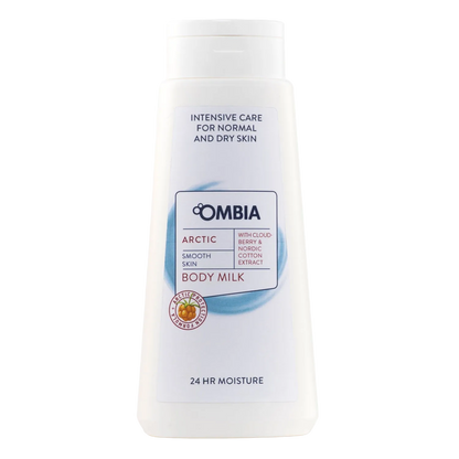 Ombia Arctic Smooth Skin Body Lotion Milk With Cloud  Berry & Nordic Cotton Extract 24 Hours Moisture 400 ml , Intensive Care For Normal & Dry Skin