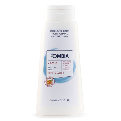 Ombia Arctic Smooth Skin Body Milk With Cloud  Berry & Nordic Cotton Extract 24 Hours Moisture 400 ml , Intensive Care For Normal & Dry Skin