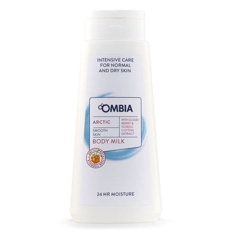 Ombia Arctic Smooth Skin Body Lotion Milk With Cloud  Berry & Nordic Cotton Extract 24 Hours Moisture 400 ml , Intensive Care For Normal & Dry Skin