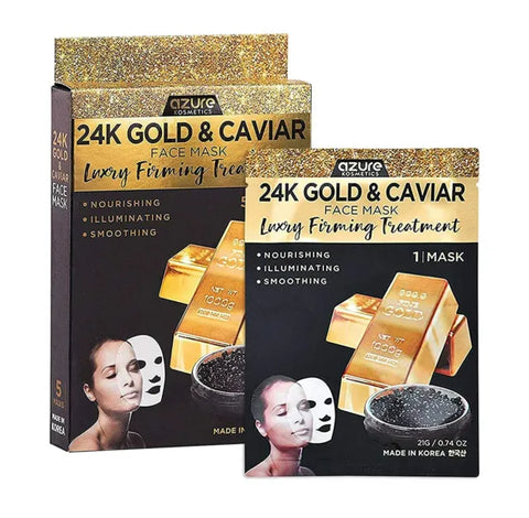 Lareen 24K Gold Caviar Sheet Mask ( 24k Gold , Caviar Extract , Hyaluronic Acid , Collagen & Vitamin B5 )