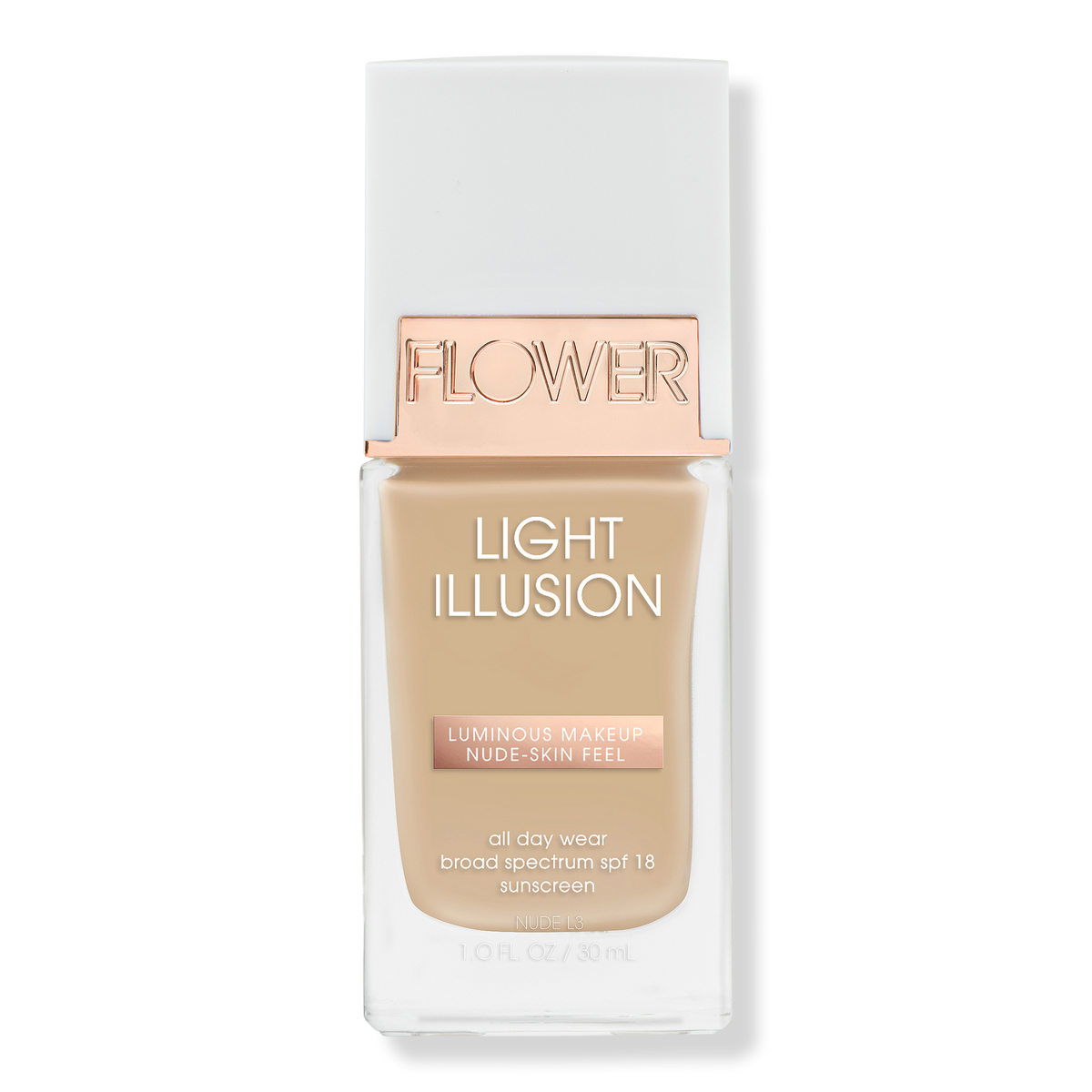 Flower Beauty Light Illusion Luminous Foundation SPF 18 Nude L3 ( Only Swatched )