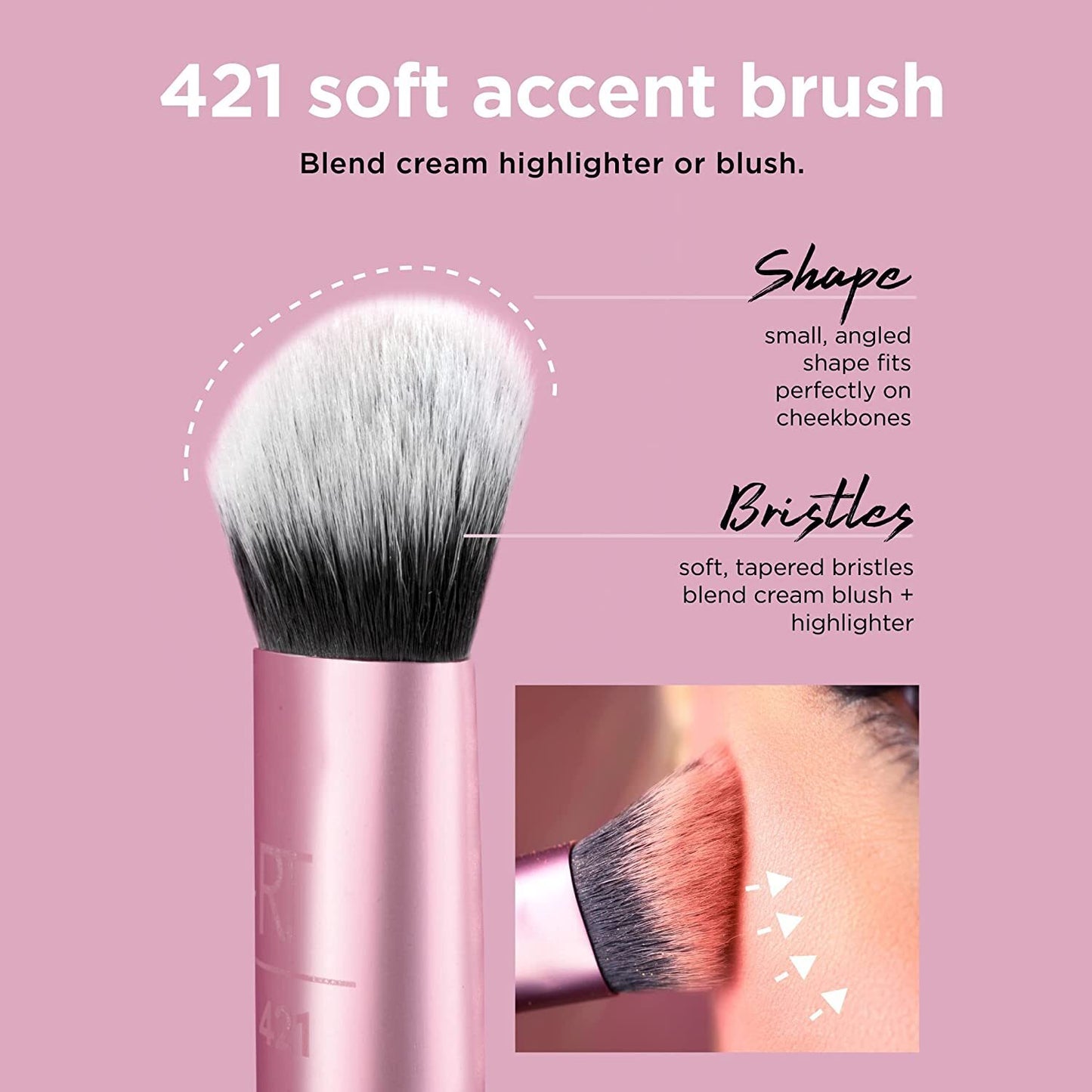 Real Techniques Artist Essential Brush 5 pcs ( Foundation , Contour , Highlighter , Blush & Lipstick )