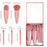 5 Pcs Portable Makeup Brushes Set with Mirror Box Mini Cosmetic Brushes Travel Makeup Brushes Powder Foundation Blush Portable Makeup Brush