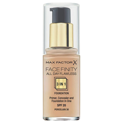 Max Factor Face Finity All Day Flawless 3 In 1 Primer Concealer Foundation ( Porcelain 30 )