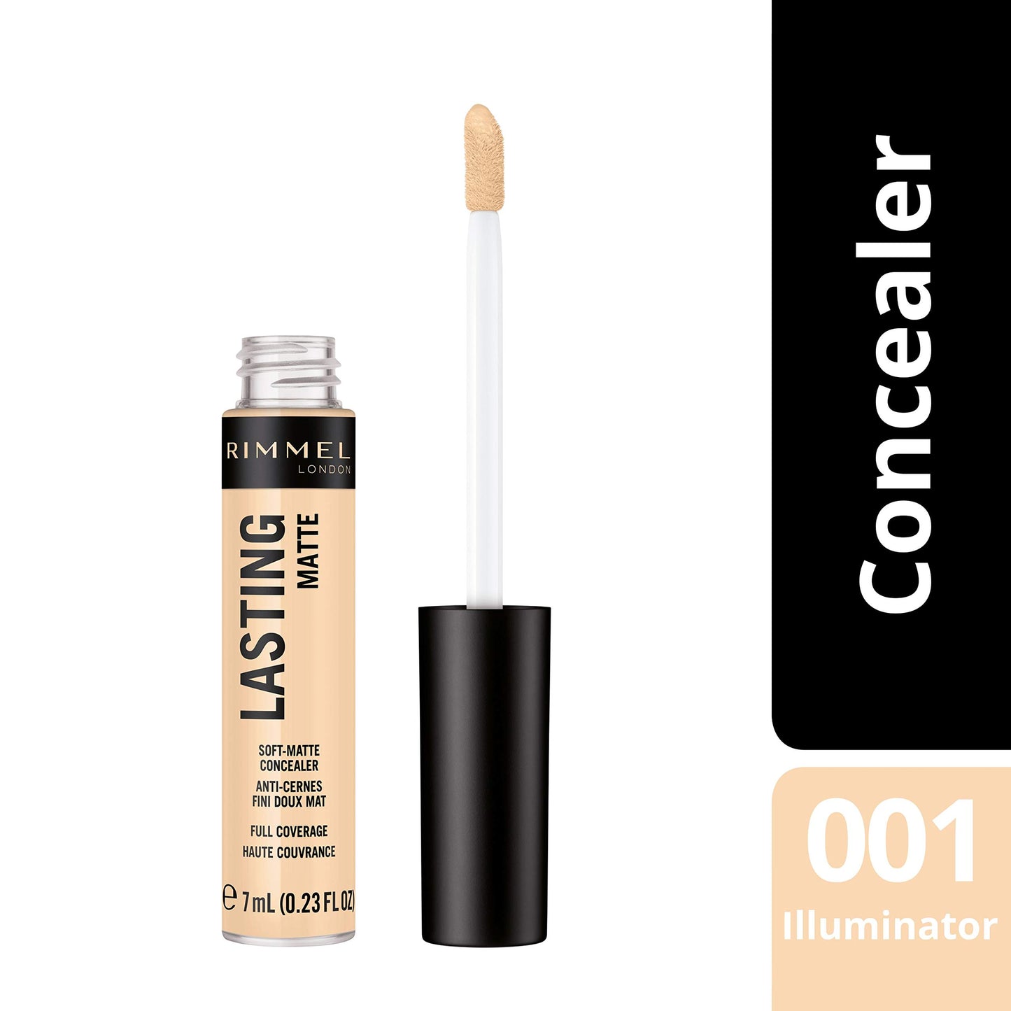 Rimmel London, Lasting Matte Concealer, 001 Illuminator , 7 ml ( Full Coverage & Hydrated Coverage )