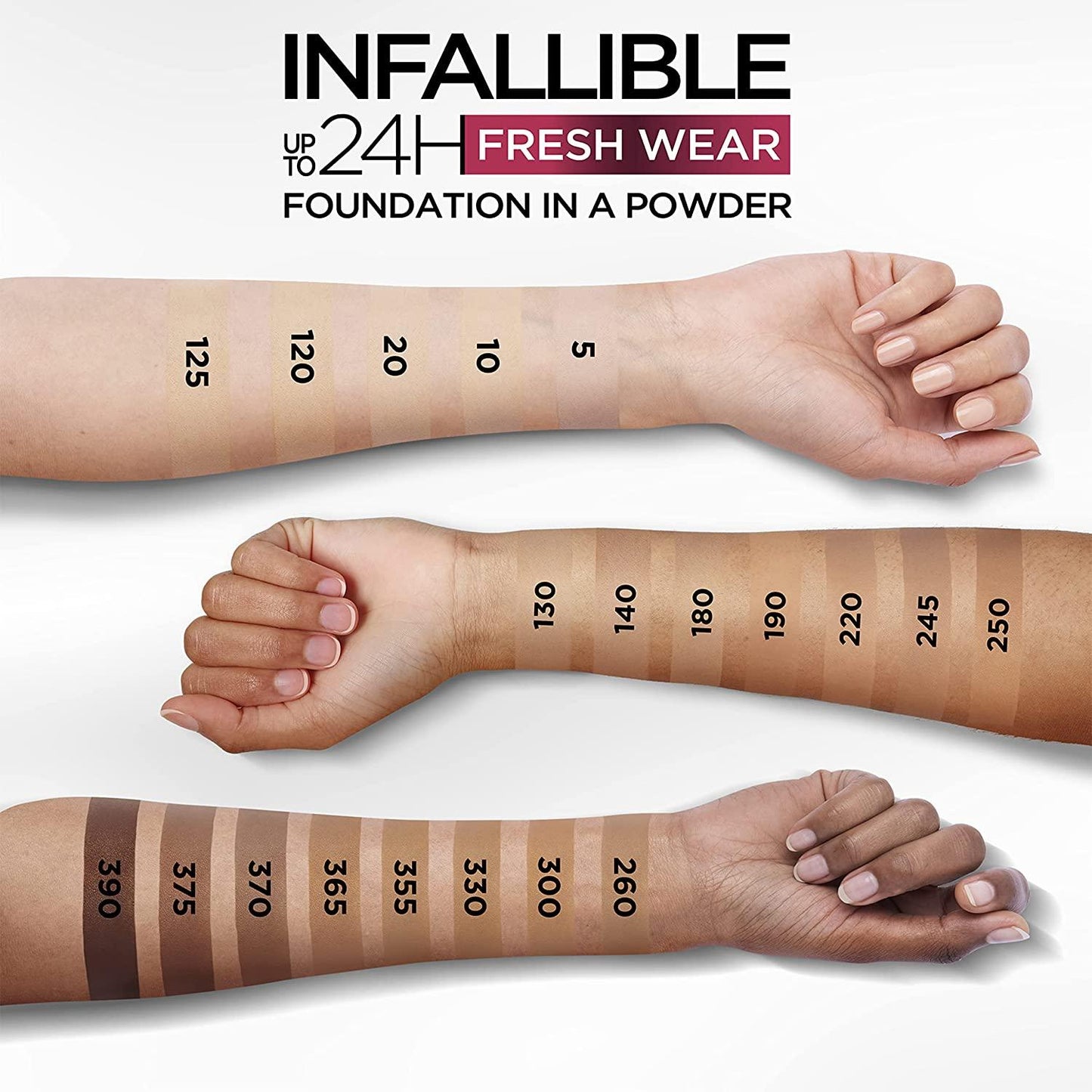 L'Oreal Paris Infallible Fresh Wear Foundation in a Powder, Up to 24 Hour Wear, 200 Goden Sand