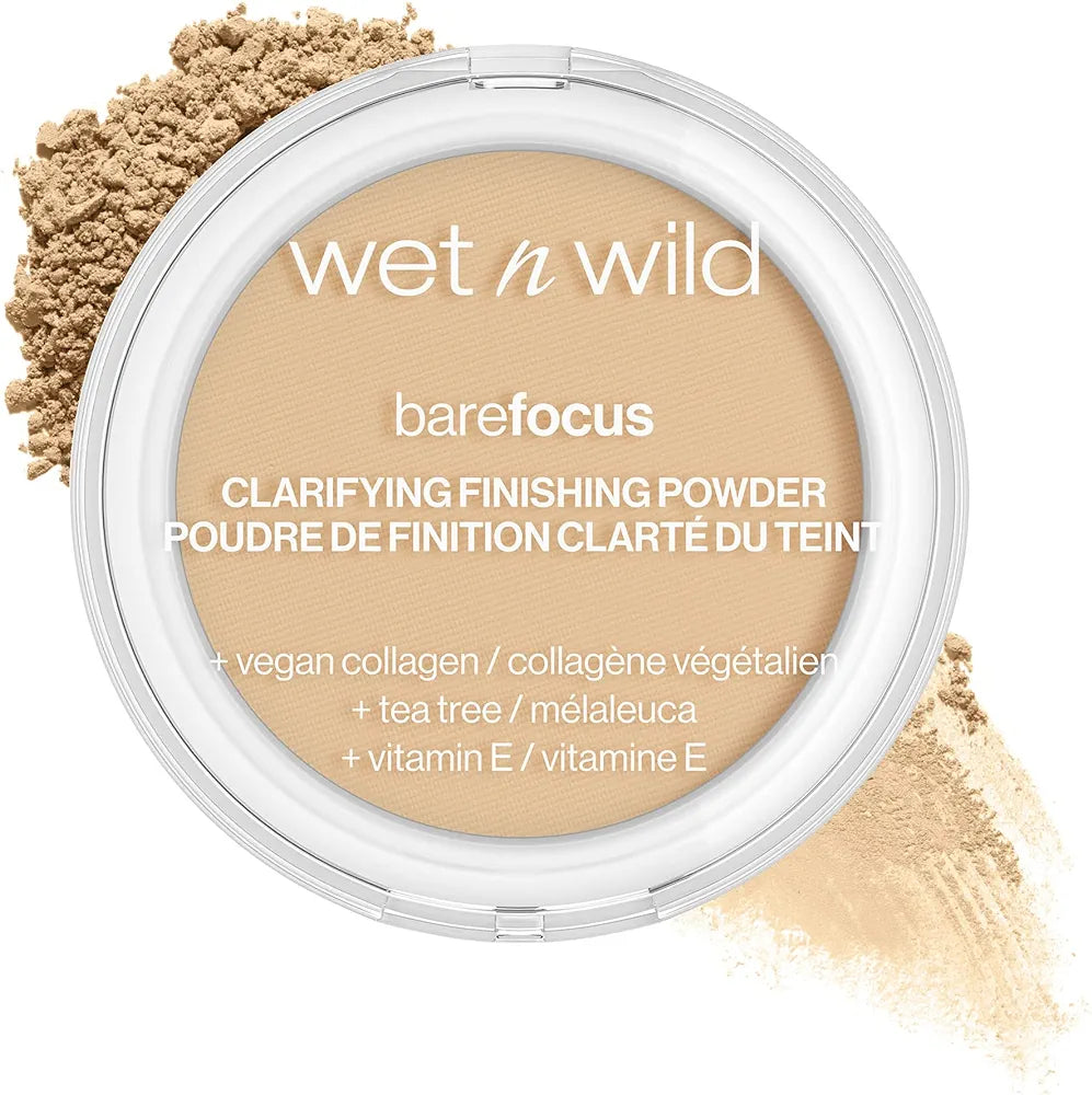 Wet n Wild Bare Focus Clarifying Finishing Powder | Matte | Pressed Setting Powder Light-Medium