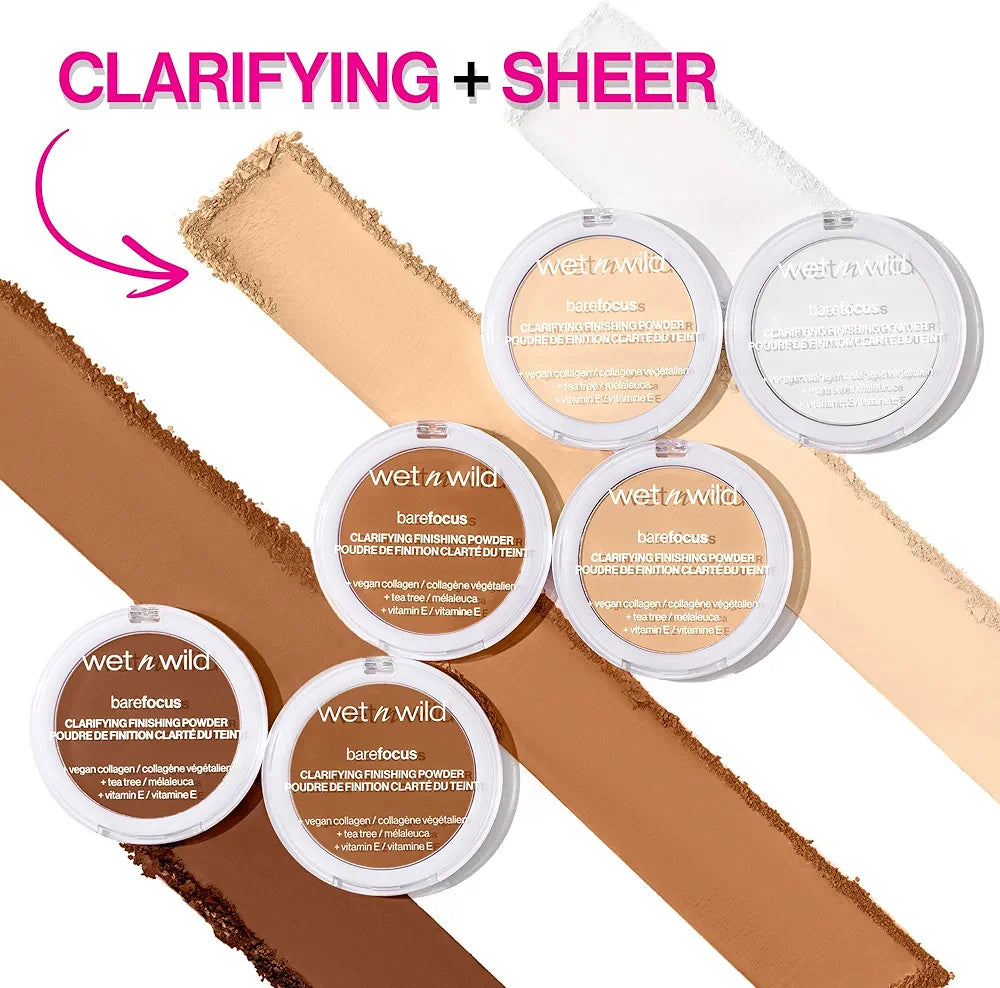 Wet n Wild Bare Focus Clarifying Finishing Powder | Matte | Pressed Setting Powder Light-Medium