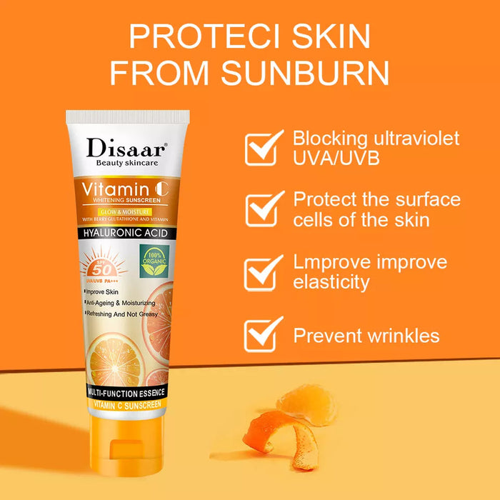 Disaar Hyaluronic Acid Vitamin C Whitening Sunscreen SPF 50 ( Free Gift ) For Order Above 19$