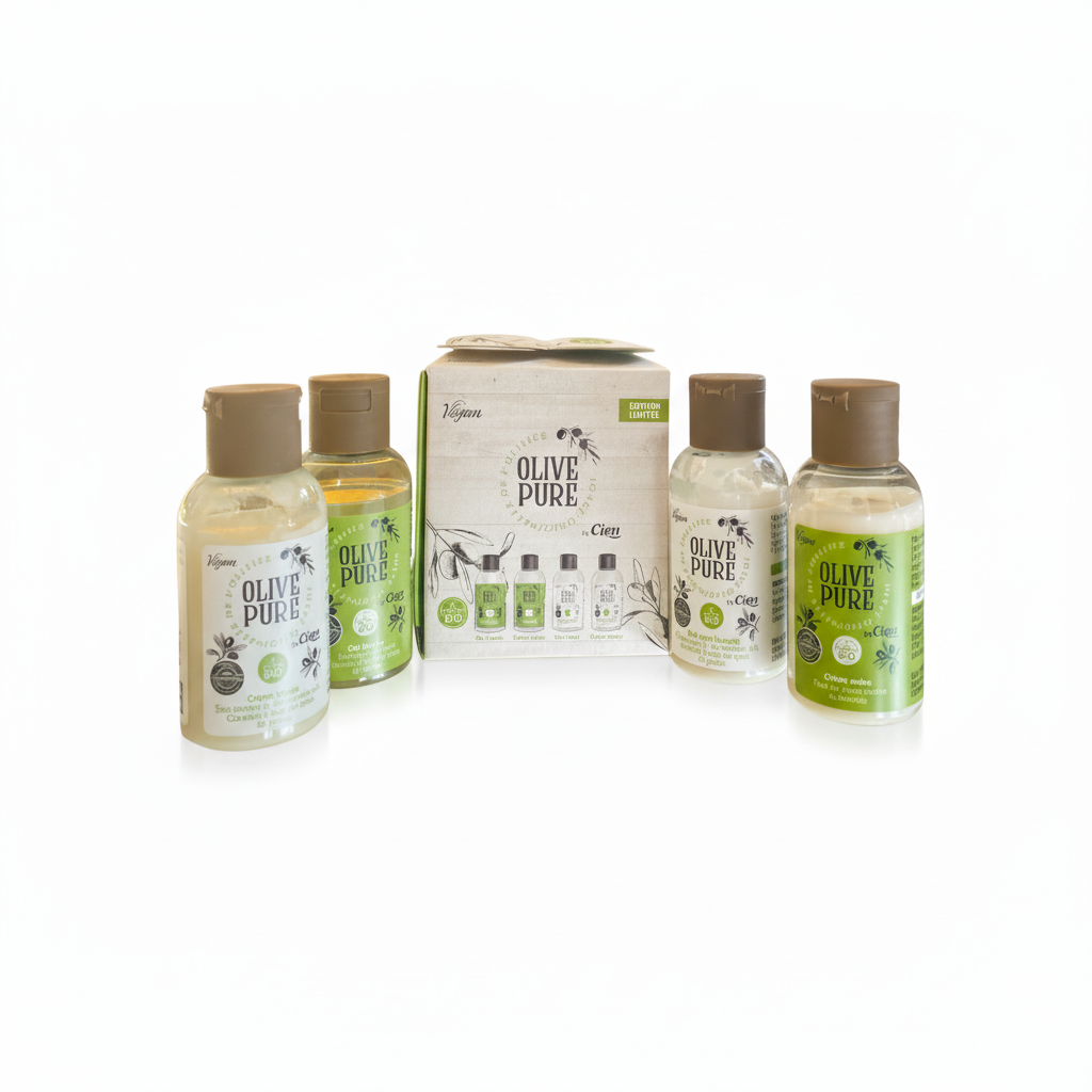 Cien Olive Pure - Coffret 4×50 ml ( Hand Cream , Face Cream , Shower Gel & Body Lotion ) ©