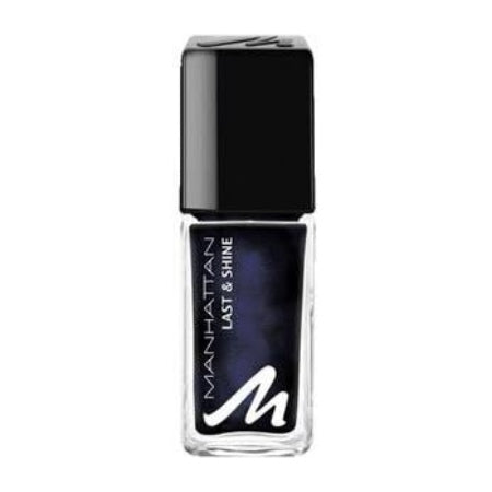 Manhattan Last & Shine Nail Polish - Jeans Blue, Shiny Nail Polish for 10 Days Perfect Grip - 365 Dark Vibes - 1 x 8 ml