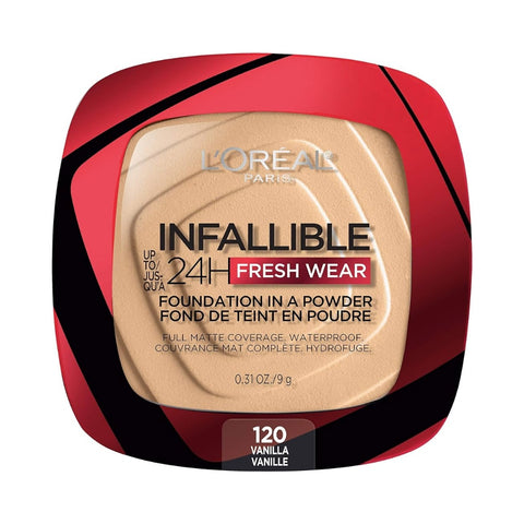 L'Oreal Paris Infallible Fresh Wear Foundation in a Powder, Up to 24 Hour Wear, 120 Vanilla ( Pre-order )
