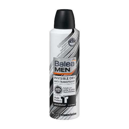 Balea Men Invisible  Dry Antitranspirant Deodorant Spray, 200 ml , 48 Hours