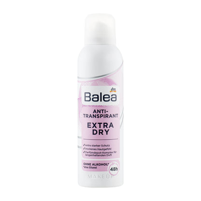 Balea Deodorant Anti Transpirant Spray Deodorant Extra  Dry , 200 ml , 48 Hours 0 Aluminum
