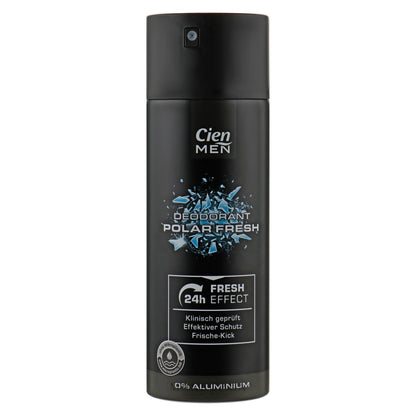 Buy Cien Men Deodorant Body Spray Polar Fresh , 200 ml , 0 Aluminum 24 Hours Get Free 5 pcs Capsule Aloe Vera