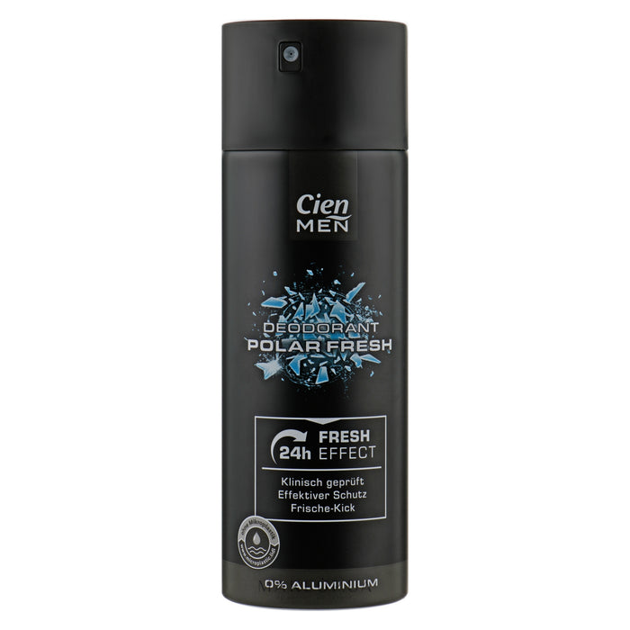 Cien Men Deodorant Body Spray Polar Fresh , 200 ml , 0 Aluminum 24 Hours