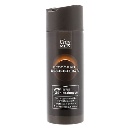 Buy Cien Men Deodorant Body Spray Seduction , 200 ml , 0 Aluminum 24 Hours Get Free 5 pcs Capsule Aloe Vera