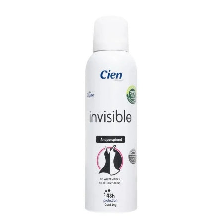 Cien Invisible No White No Yellow Spots Antiperspirant 48 Hours Protection Quick Dry