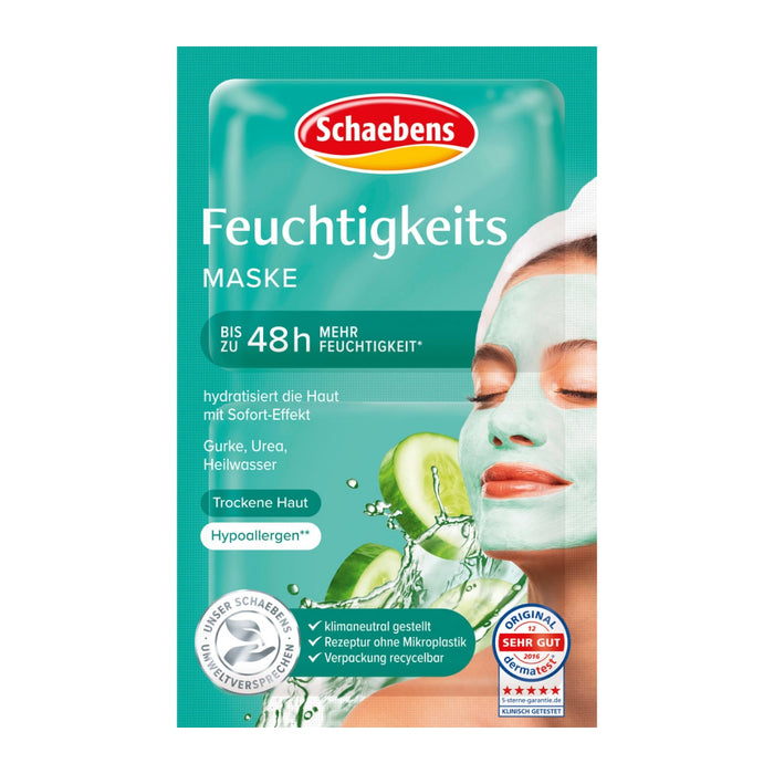 Schaebens Moisturizing Mask Hydrates The Skin With An Immediate Effect Cucumber, Urea, Healing Water For Dry skin