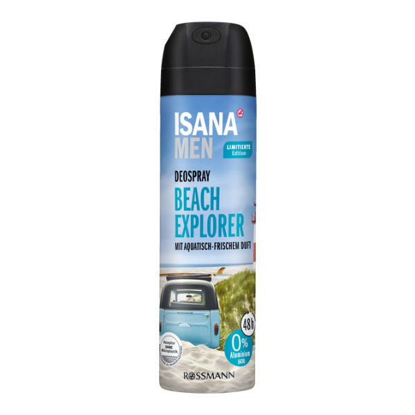 Isana Men Beach Explorer Antitranspirant Deodorant Spray, 150 ml , 48 Hours