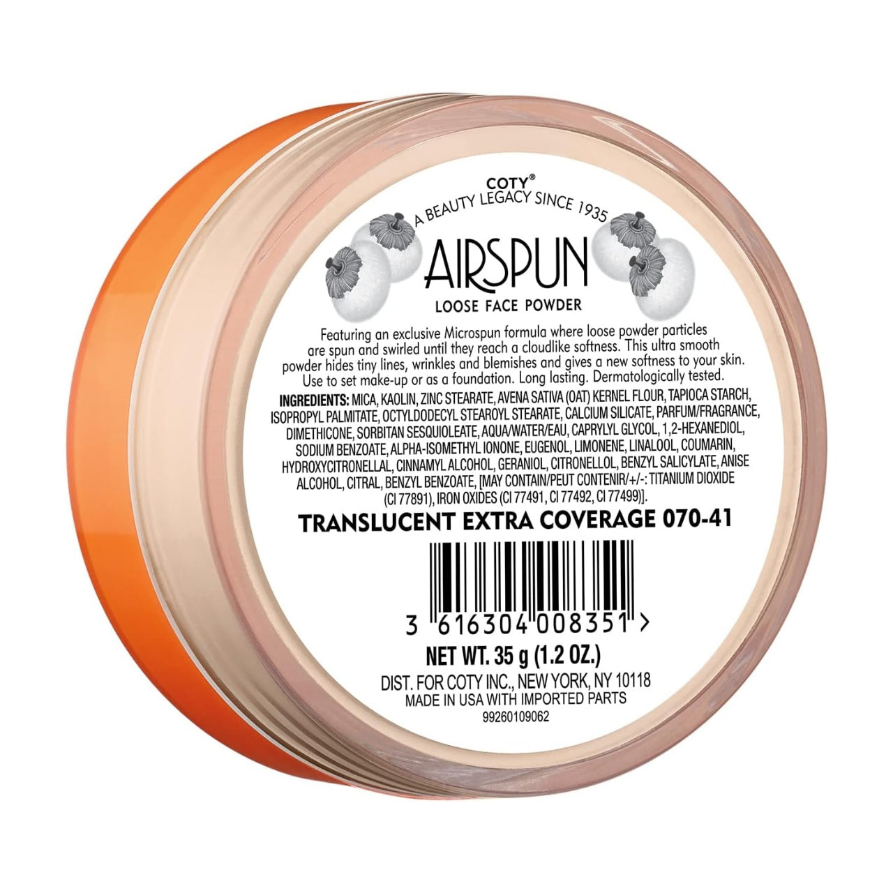 Coty AirSpun Translucent Extra Coverage Loose Powder