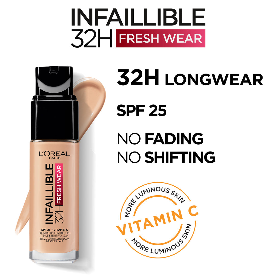 L'Oréal Paris Infallible 32H Fresh Wear Foundation 200 Golden Sand ( Vitamin C + SPF 25 )