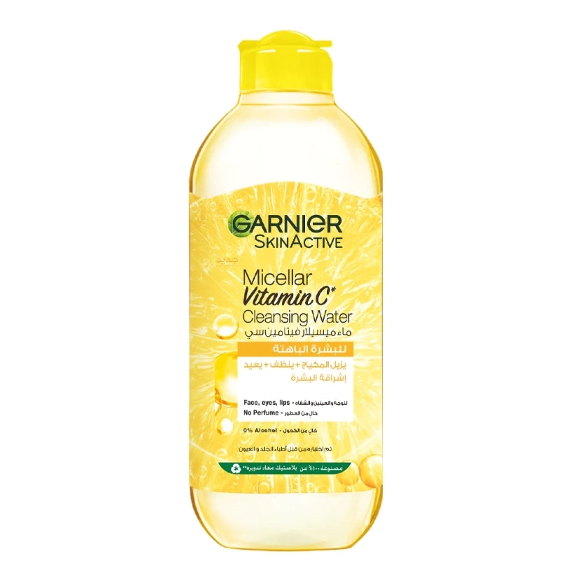 Garnier Vitamin C Micellar Water Facial Brightening Cleanser and Makeup Remover (400mL)