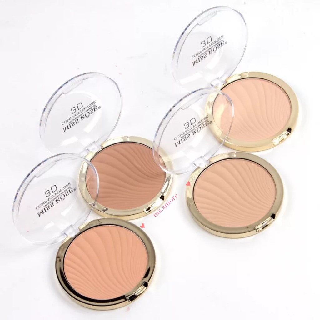 Miss Rose Matte Finish Compact ( Medium Skin ) 02 , 12g ( You Can Use It As Bronzer For Light Skin )