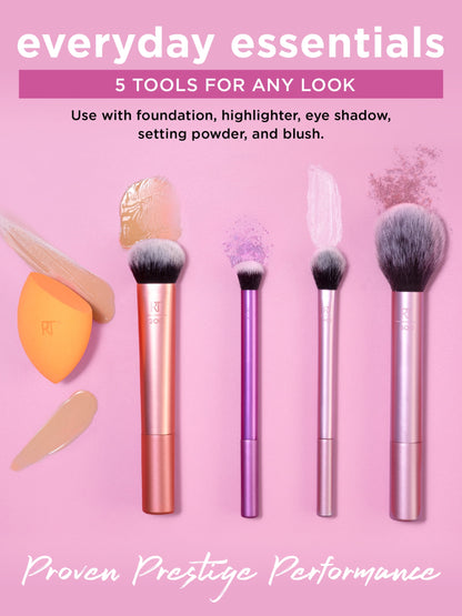 Real Techniques Every Day Essential Brush 6 pcs ( Foundation , Concealer , Highlighter , Blush & Shadow )