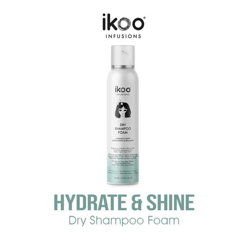 Hydrate & Shine Dry Shampoo Foam - Ikoo Infusions Shampoo Foam Color Hydrate & Shine (ممتاز للشعر الدهني ) ( Free Gift ) For Order Above 45$