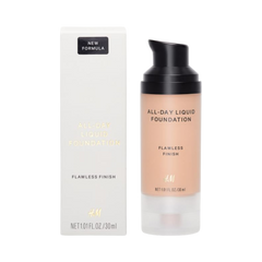 H & M All Day Liquid Foundation Long Lasting Medium Coverage Almond Beige