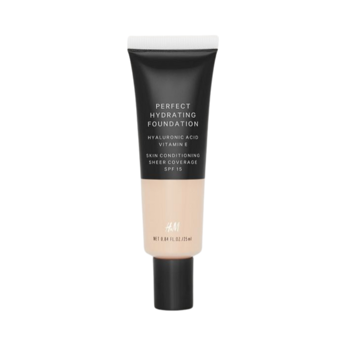 H & M Perfect Hydrating Foundation Sheer Coverage+ Hyaluronic Acid + Vitamin E  & SPF 15 / 2W Alabaster