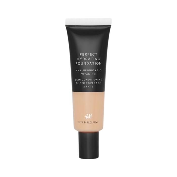 H & M Perfect Hydrating Foundation Sheer Coverage+ Hyaluronic Acid + Vitamin E  & SPF 15 / 5W Honeycomb