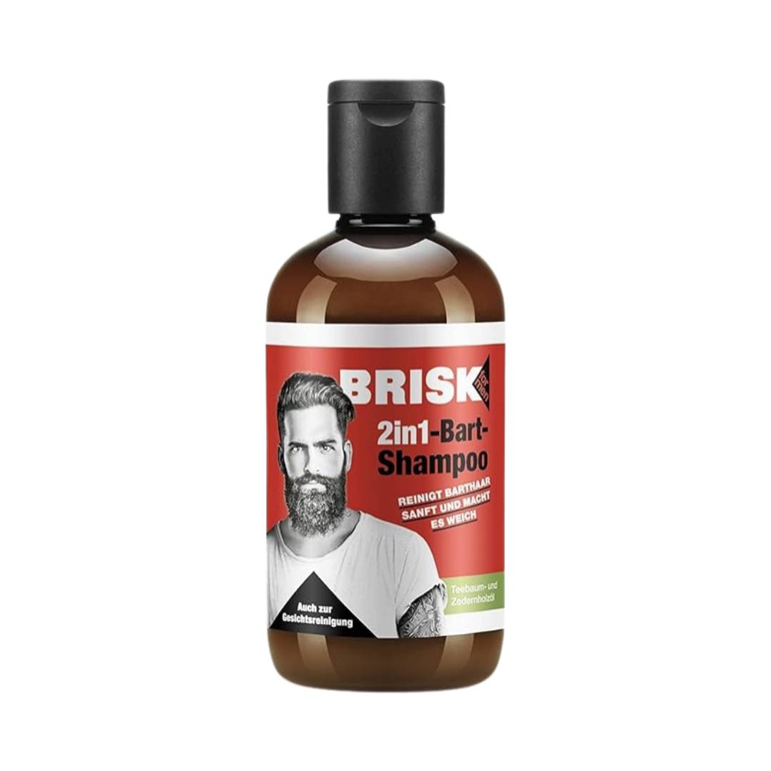 Men Set Brisk Bart Balm Beard With Wax Texture Care And Keep Your Bread In  Shape  100% natural ingredients + Moisturizer + 2 In 1 Bert Shampo