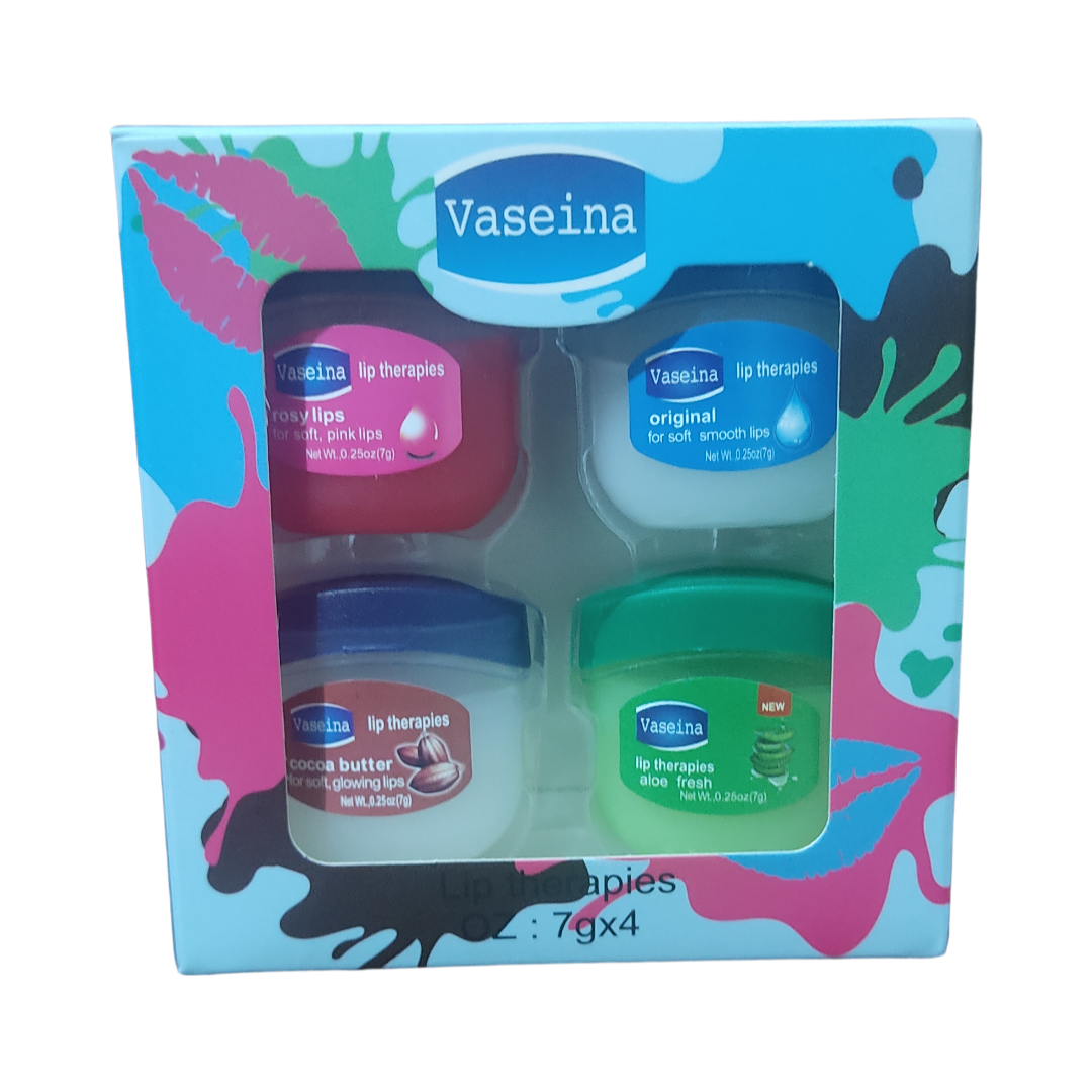 Vaseina 4 pcs Strawberry , Original  , Cocoa Butter & Aloe Fresh  Lip Balm