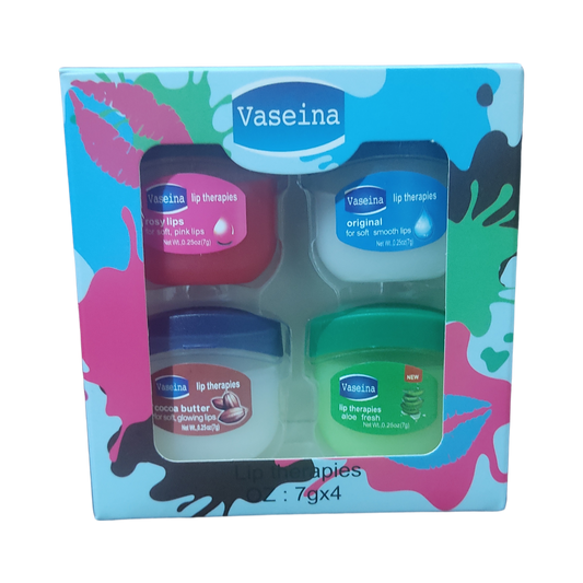 Vaseina 4 pcs Strawberry , Original  , Cocoa Butter & Aloe Fresh  Lip Balm