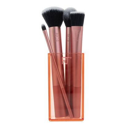 Real Techniques Base Flawless Base Brush Set ( Foundation , Concealer & Highlighter ) + Holder