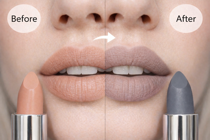 Shaka Matte Lipstick 106 London Smoke  لونه رمادي وظيفته تغير لون الحمرا